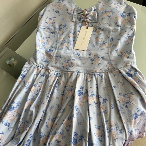 LoveShackFancy Whisper Blue Hubert Floral Active Dress - Picture 9 of 13